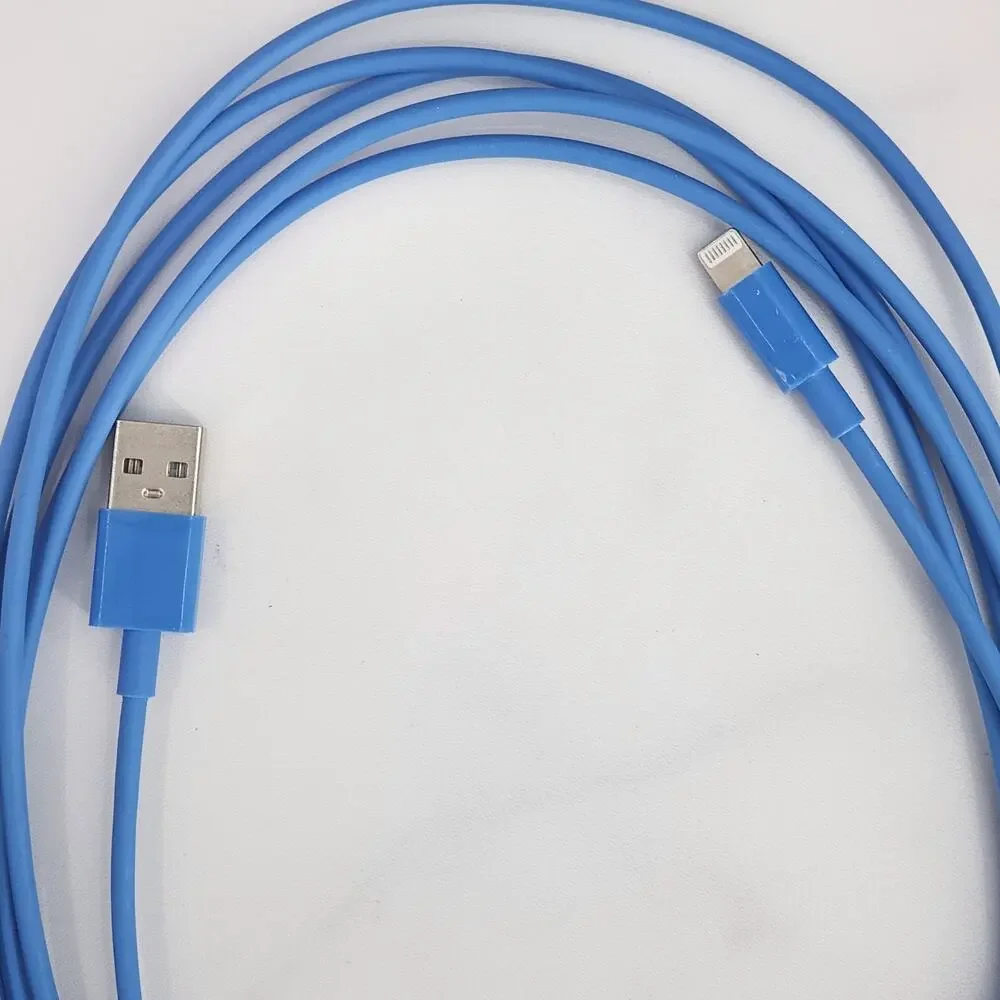 Box of 4 Charging Cables, Lightning to USB 10 Ft Blue Cords